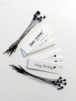 Geschenkanhänger Happy Birthday schmal